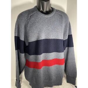 True North 100% Virgin Wool Pullover Stripes Size X-Large Blue Canada